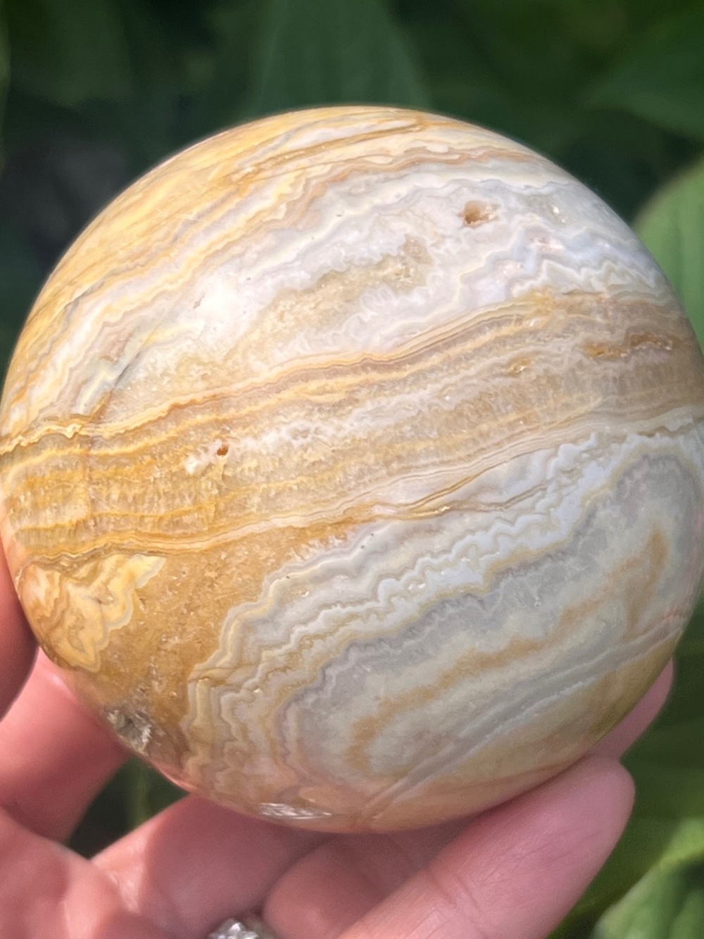 Crazy (3) lace agate sphere | crystal